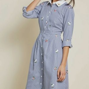 Striped button down dress